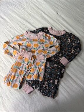 Hanna Andersson Kids 2-Pack Pajama Set - Pink, Orange & Black Floral